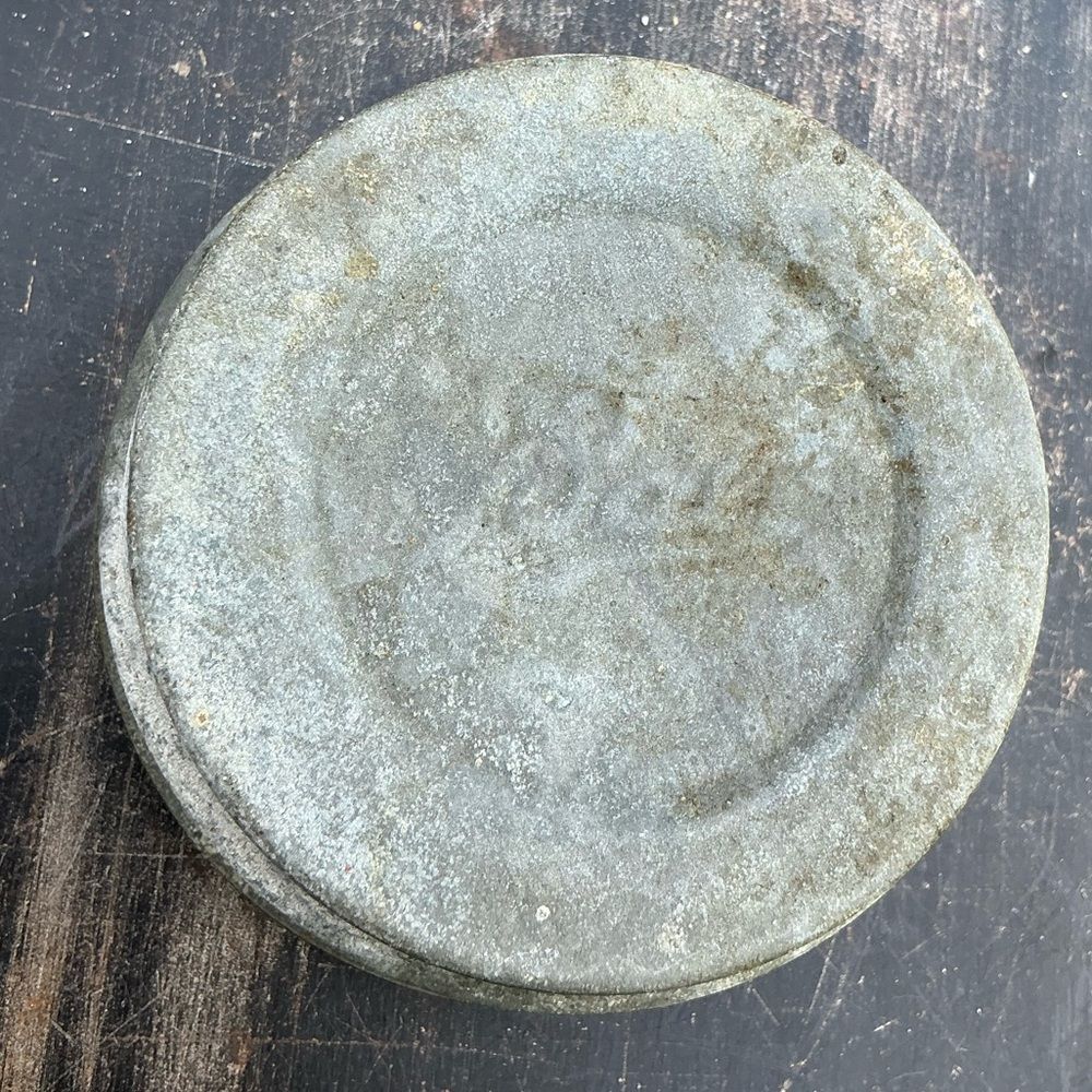 Lot of Four Antique Ball Zinc Porcelain Mason Jar Lid 2.5” Vintage Charm